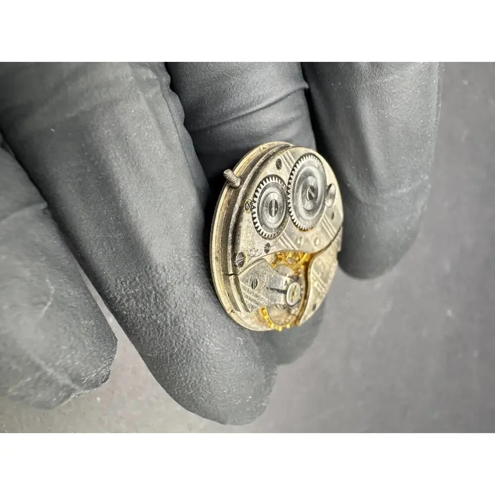 Vintage Elgin USA Pocket Watch Movement Gold Tone Dial 14.4MM For Parts/ Repair